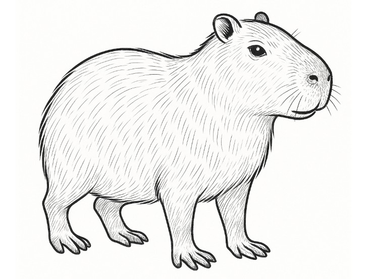 Capybara Coloring Page 1
