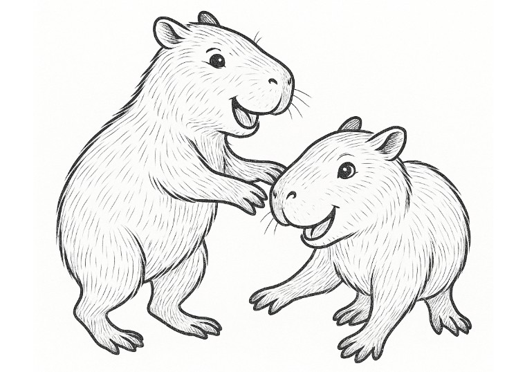 Capybara Coloring Page 2