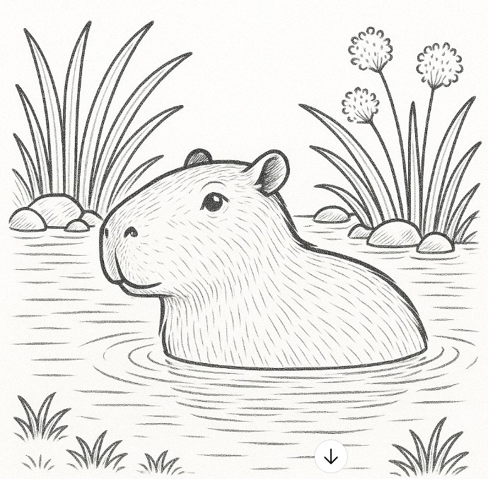 Capybara Coloring Page 4