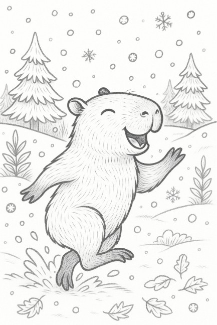 Capybara Coloring Page 9