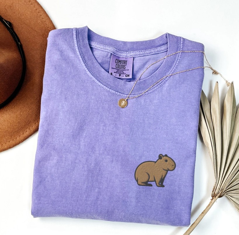 Embroidered Capybara Comfort Colors