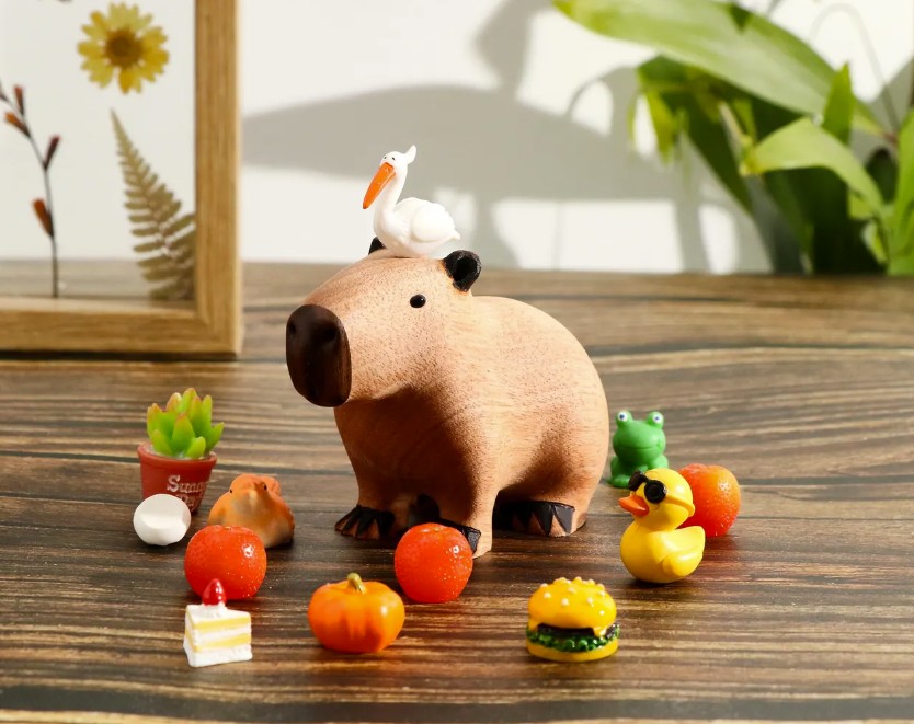 Handmade Wooden Capybara Figurines