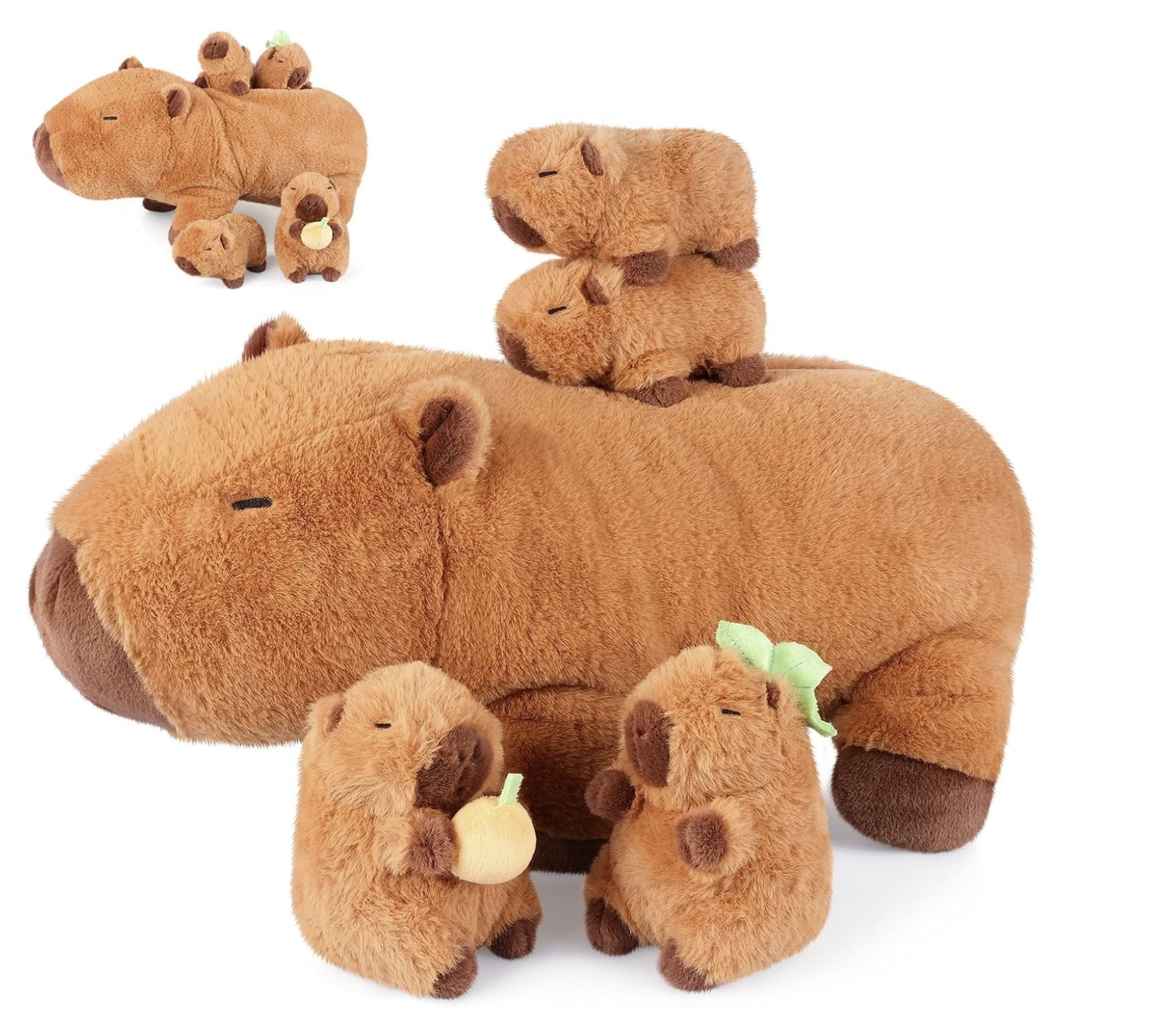 Capybara Stuffed Animals - 5-in-1 Capybara Plushie with Babies Inside