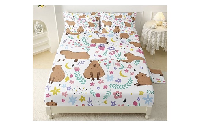 Capybara Silky Soft Bed Sheets - Capybara bedding set for boys and girls