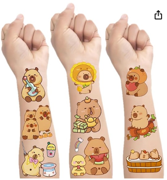 Capybara Temporary Tattoos