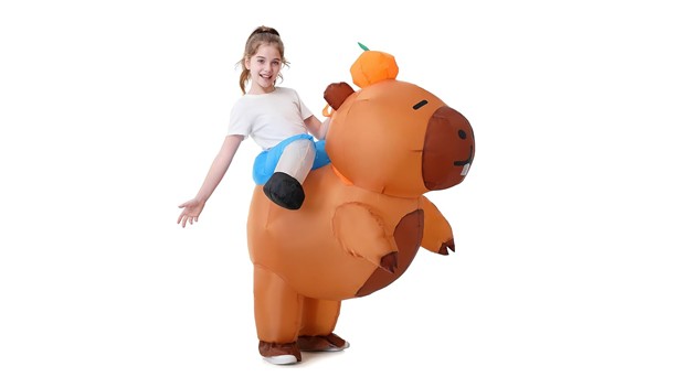 Kids Inflatable Capybara Costume - Blow-up inflatable capybara costume perfect size for kids